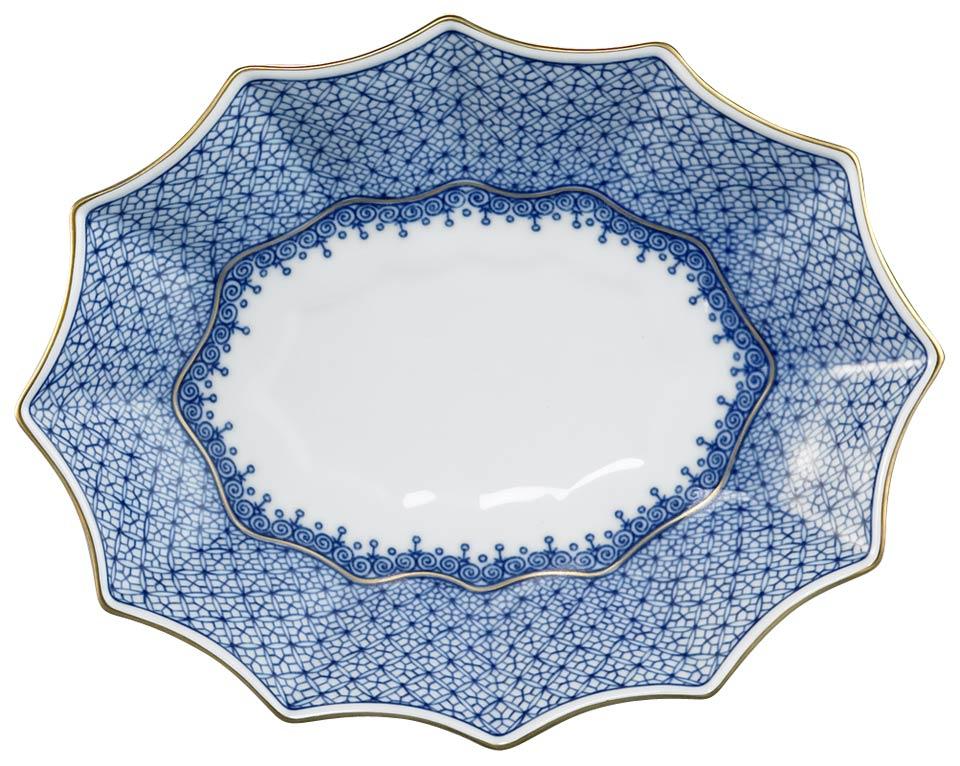Blue Lace Fluted Tray, Medium