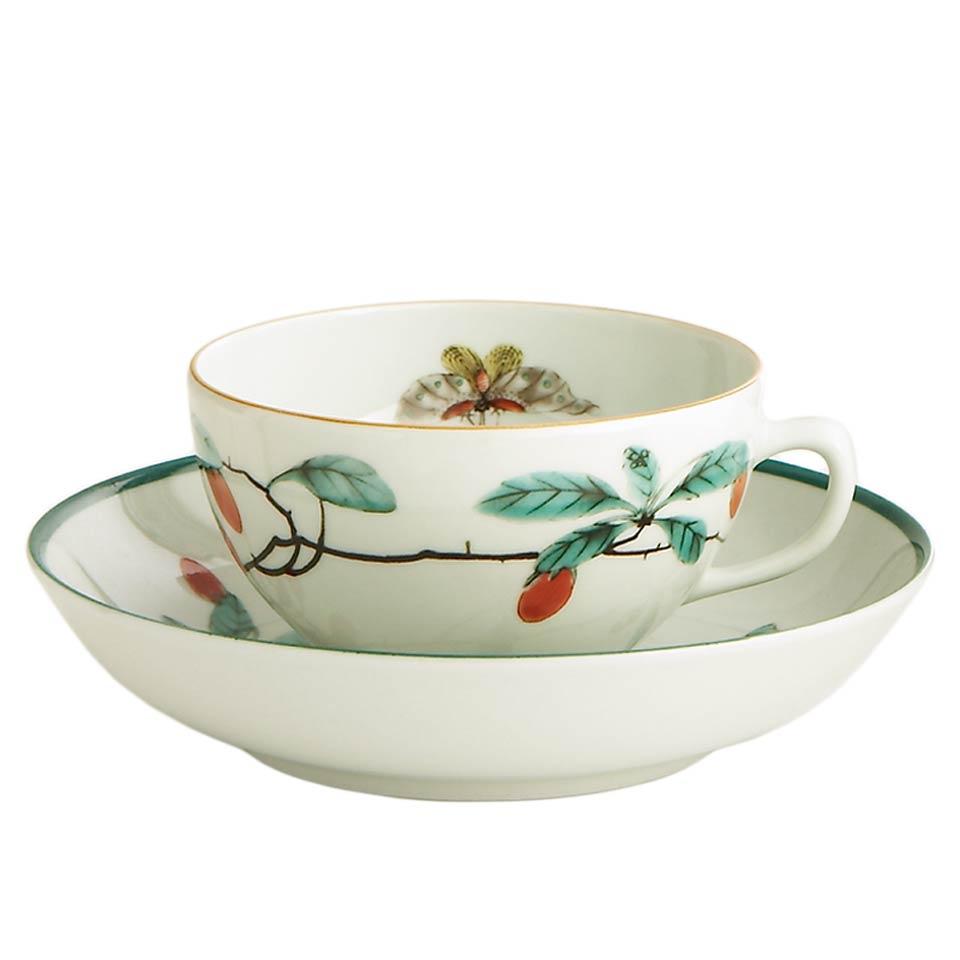 Famille Verte Coupe Tea Cup & Saucer