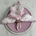 Italian Cotton, Damask, White with Lilac