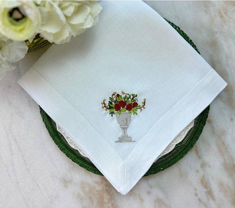 Christmas Urna Fiorita, White (Multi)