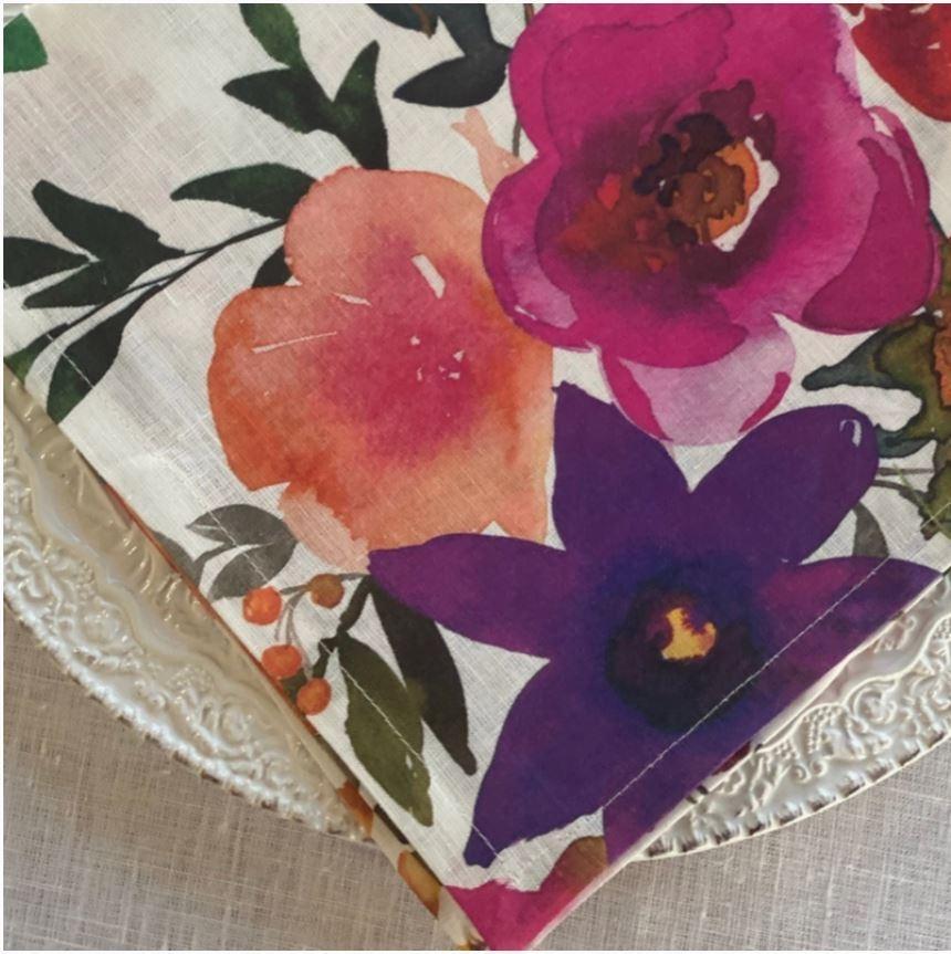 Garden Estate Watercolor Italian Linen Large Napkin