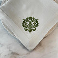 Napkin Large, Damask, Cream (Green)