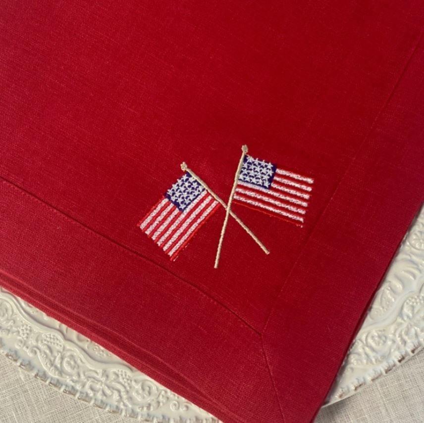 American Flags Large Napkin, Red