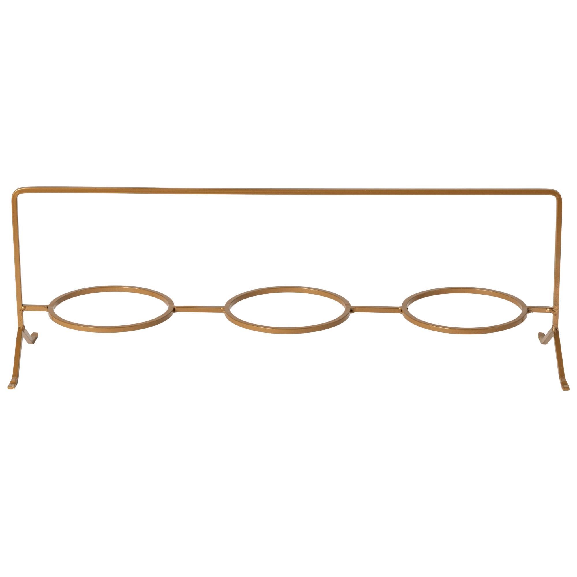 3 horizontal appetizer plate holder, Gold