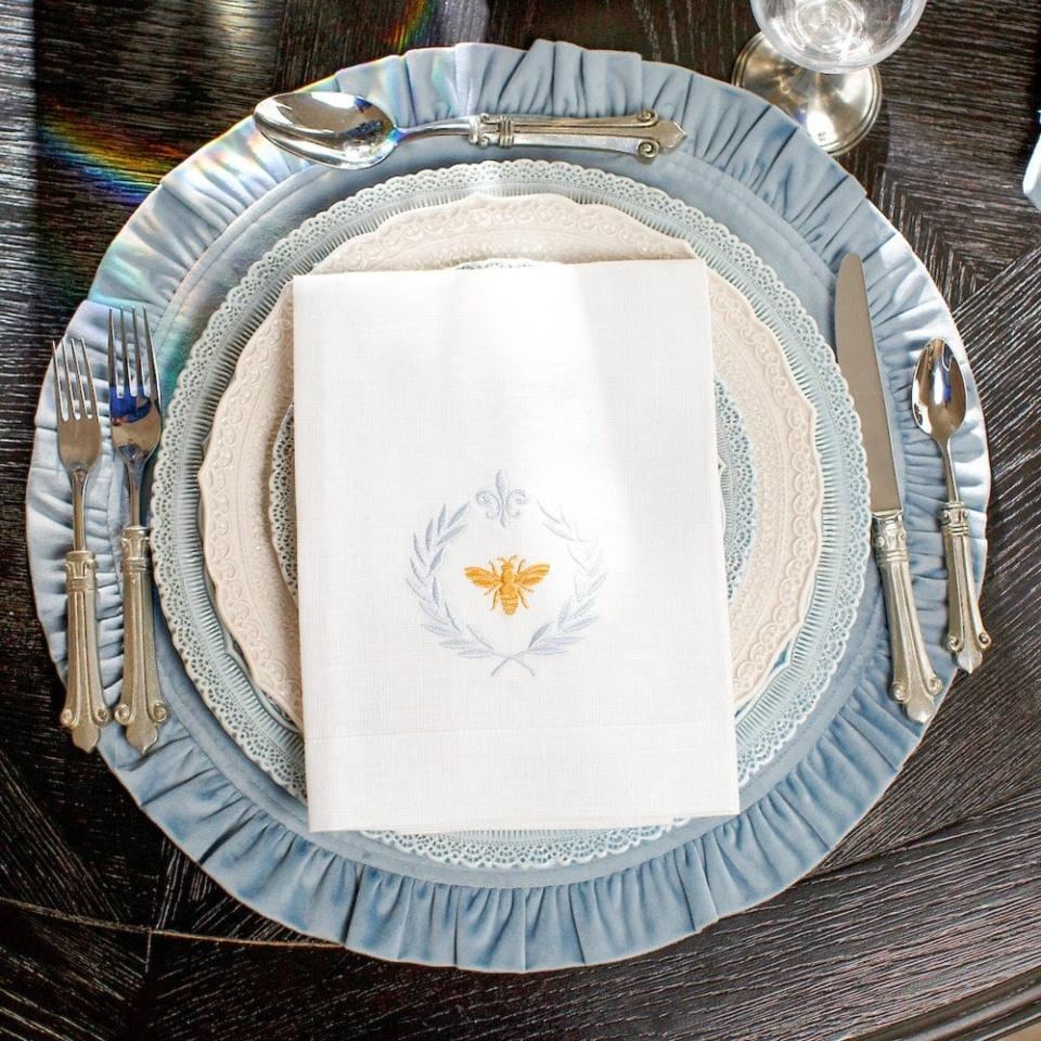 Velvet Round Ruffle, Light Blue