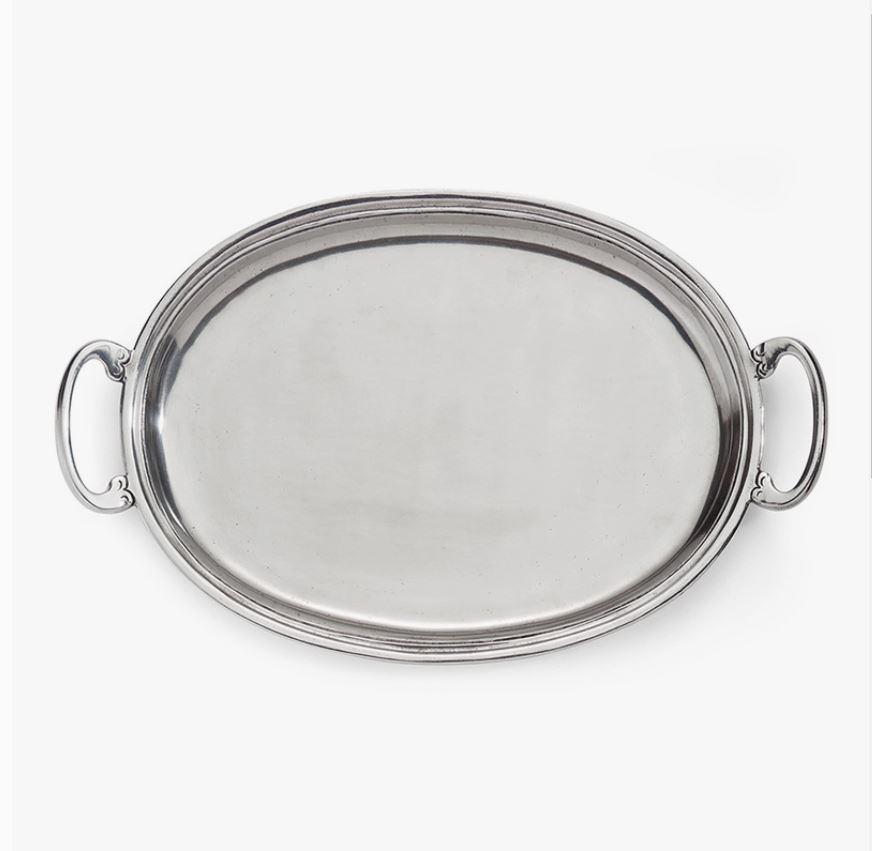 Peltro Medium Oval Tray w/Handles