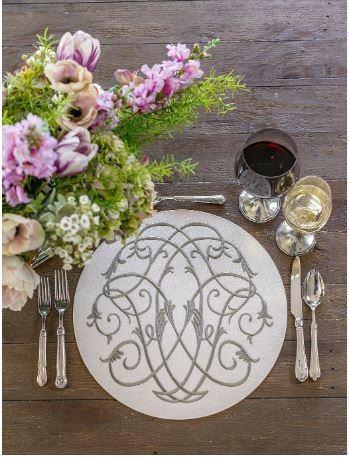 Palermo Baroque Placemat, Cream (Olive)