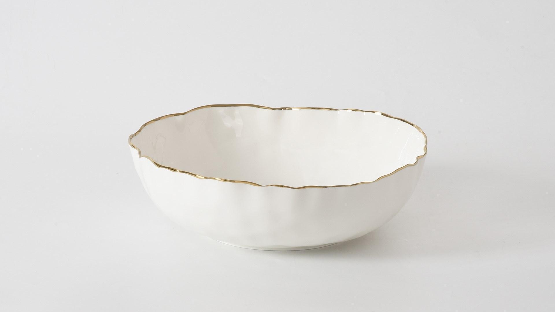 Large Bowl with gold rim