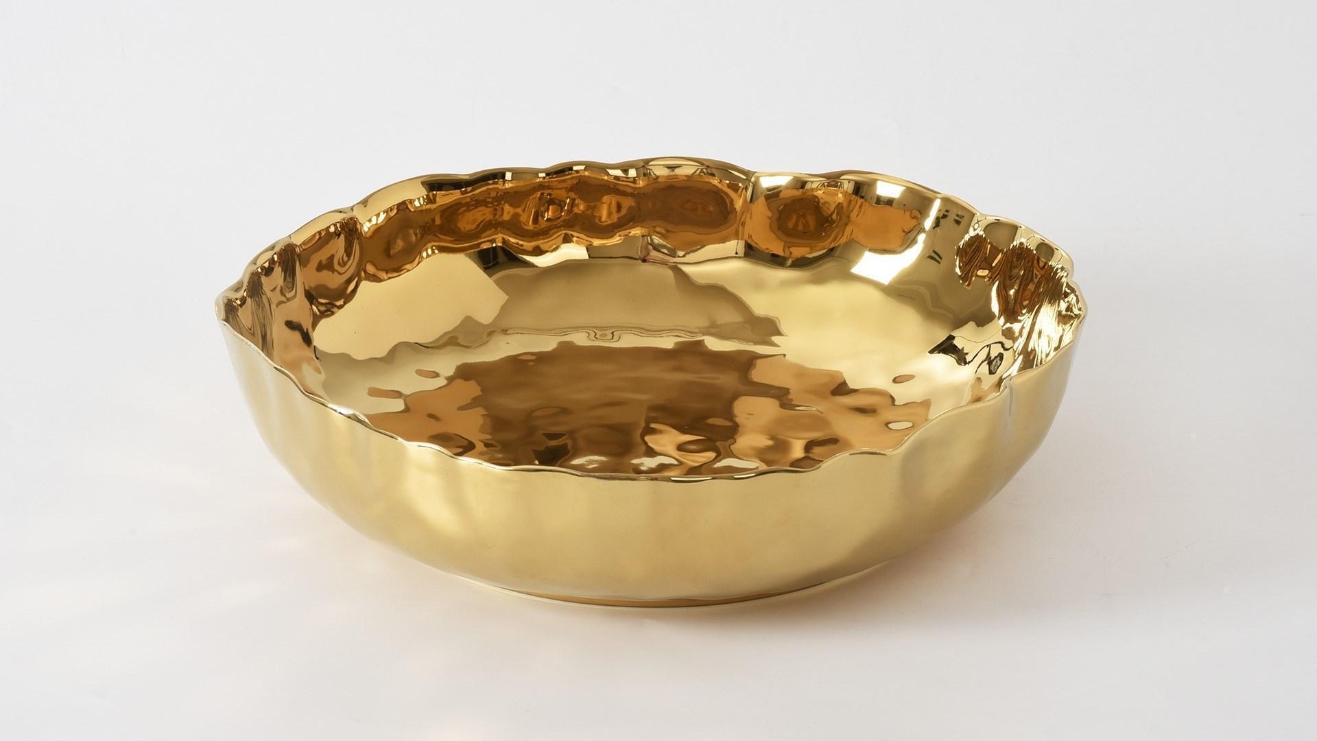 Extra Large Shallow Bowl gold