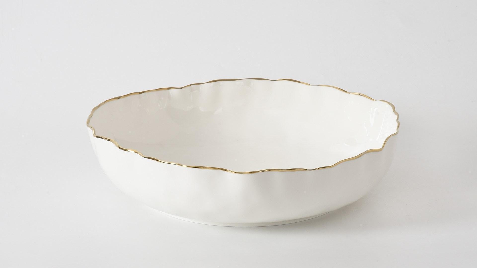 Extra Large Shallow Bowl white gold