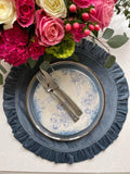 Velvet Round Ruffle, French Blue
