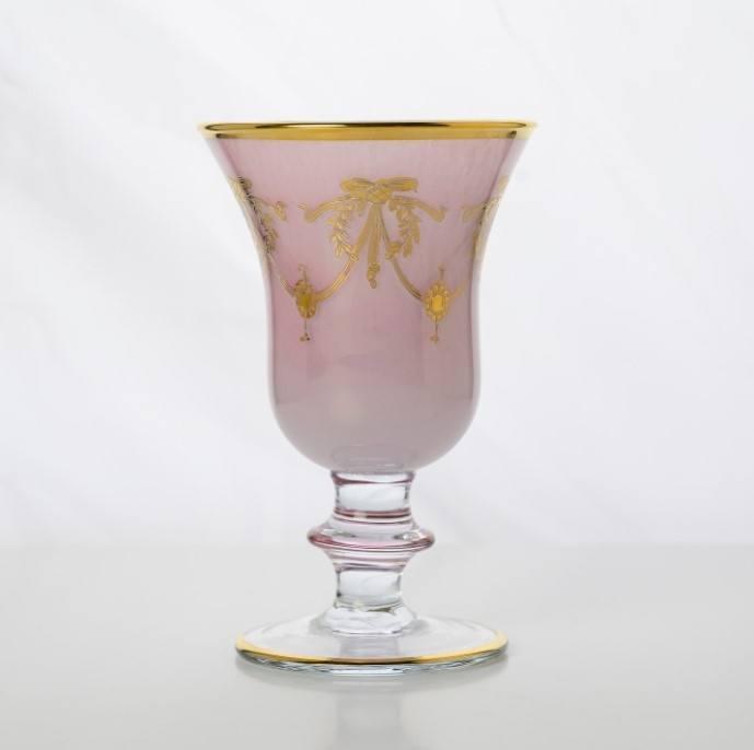 Rialto Borghese Pink with Gold, Water/Wine Glass