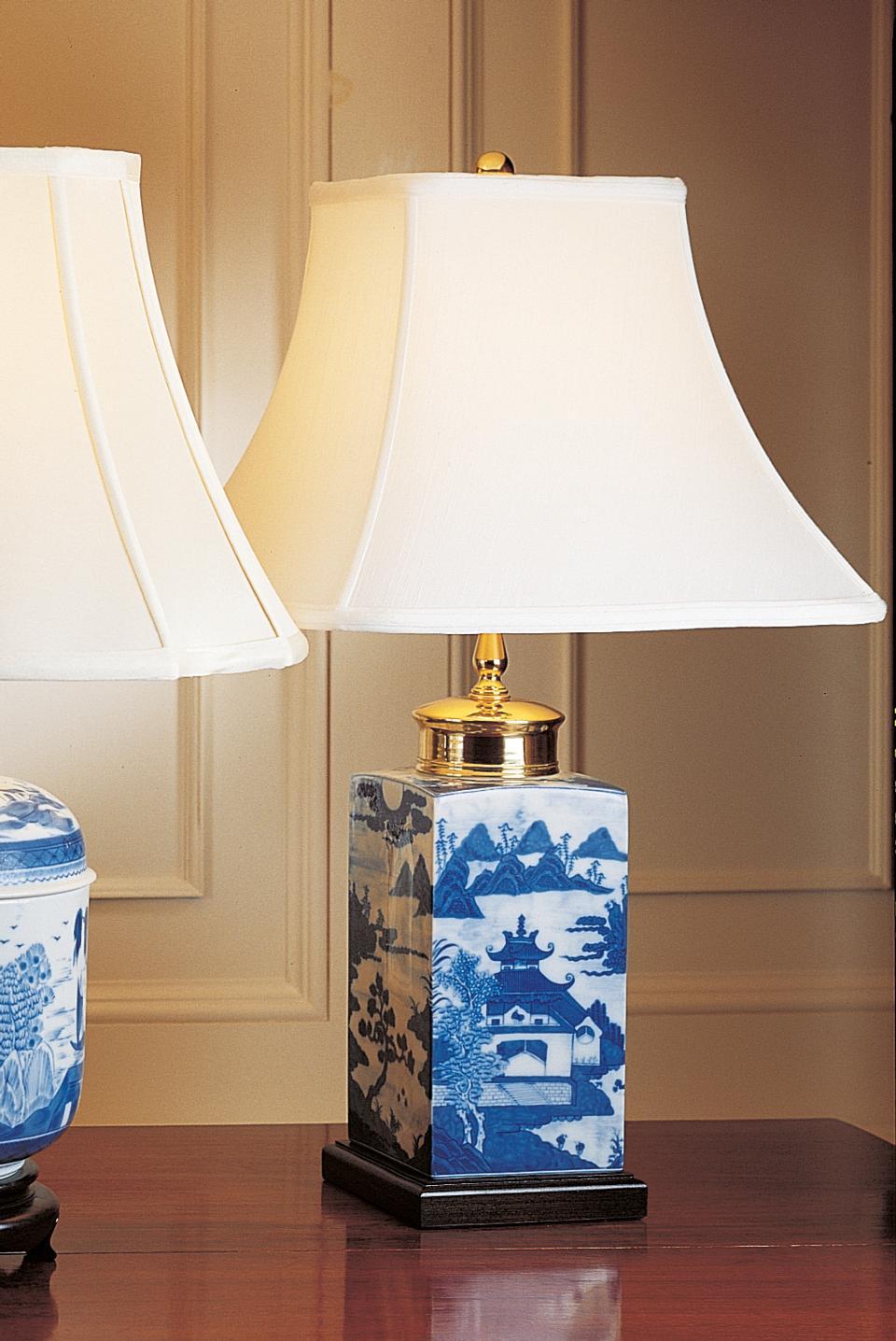 Blue Canton Small Tea Jar Lamp