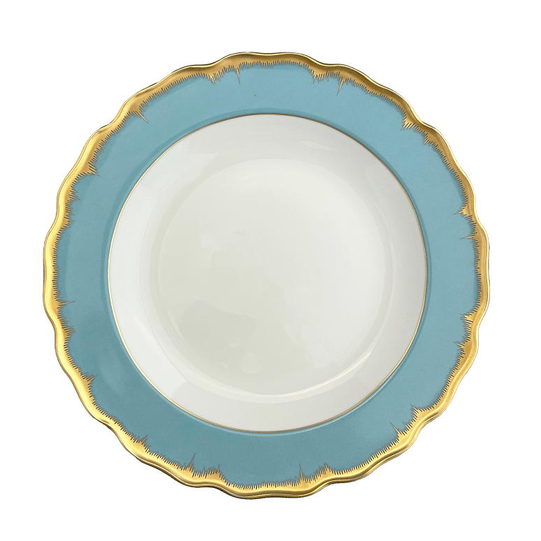 Turquoise Rim Soup Plate