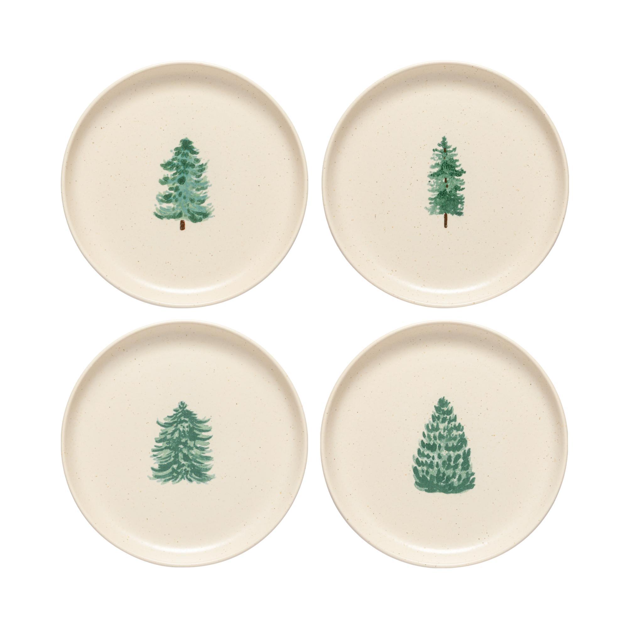 Set 4 salad Dessert plate, Christmas tree