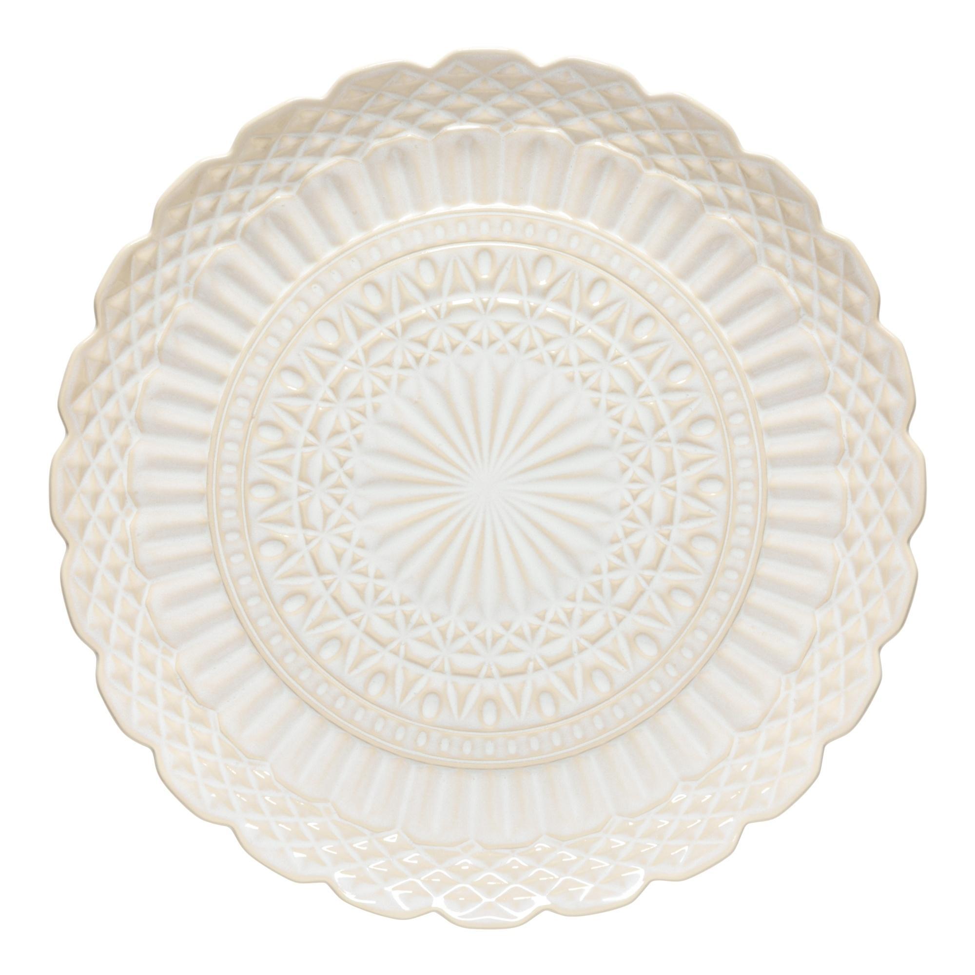 Round platter, White