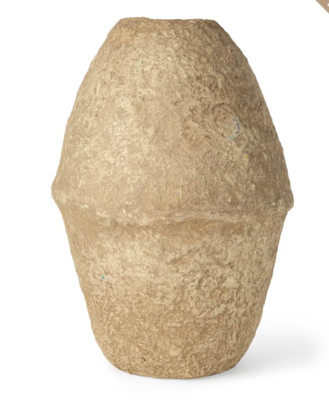Rundal Large Beige Paper Mache Vase
