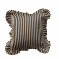 In/Outdoor Pillow w/Stripes and Ruffle