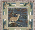 Slate Lily Pad Doe- Silk Scarf