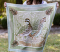 Pink Quail Pair- Silk Scarf