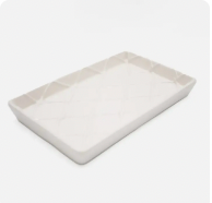 White Textured Guest Towel Tray