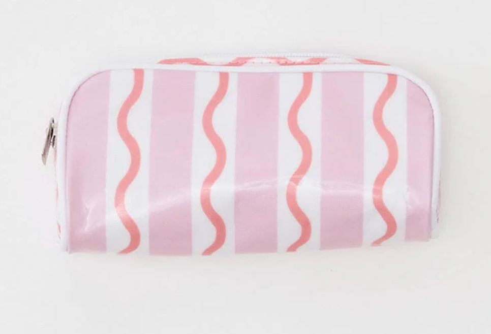 Mini Patterned Toiletry Bag Coral Squiggle