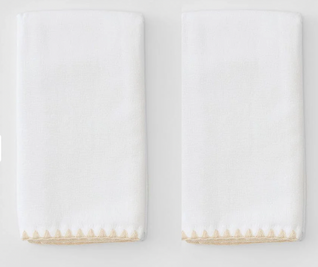 Fingertip Powder Bath Towel (pair) Sand Stitching