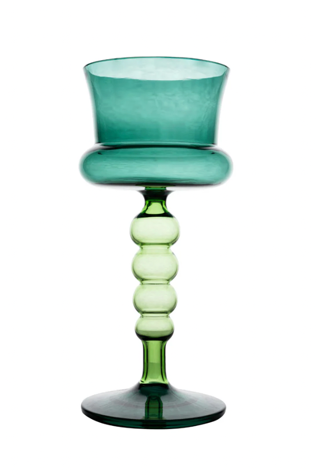 Palazzo Square Wine Glass, Turquoise & Green