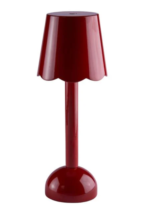 Scallop LED Lamp Burgundy 28cm