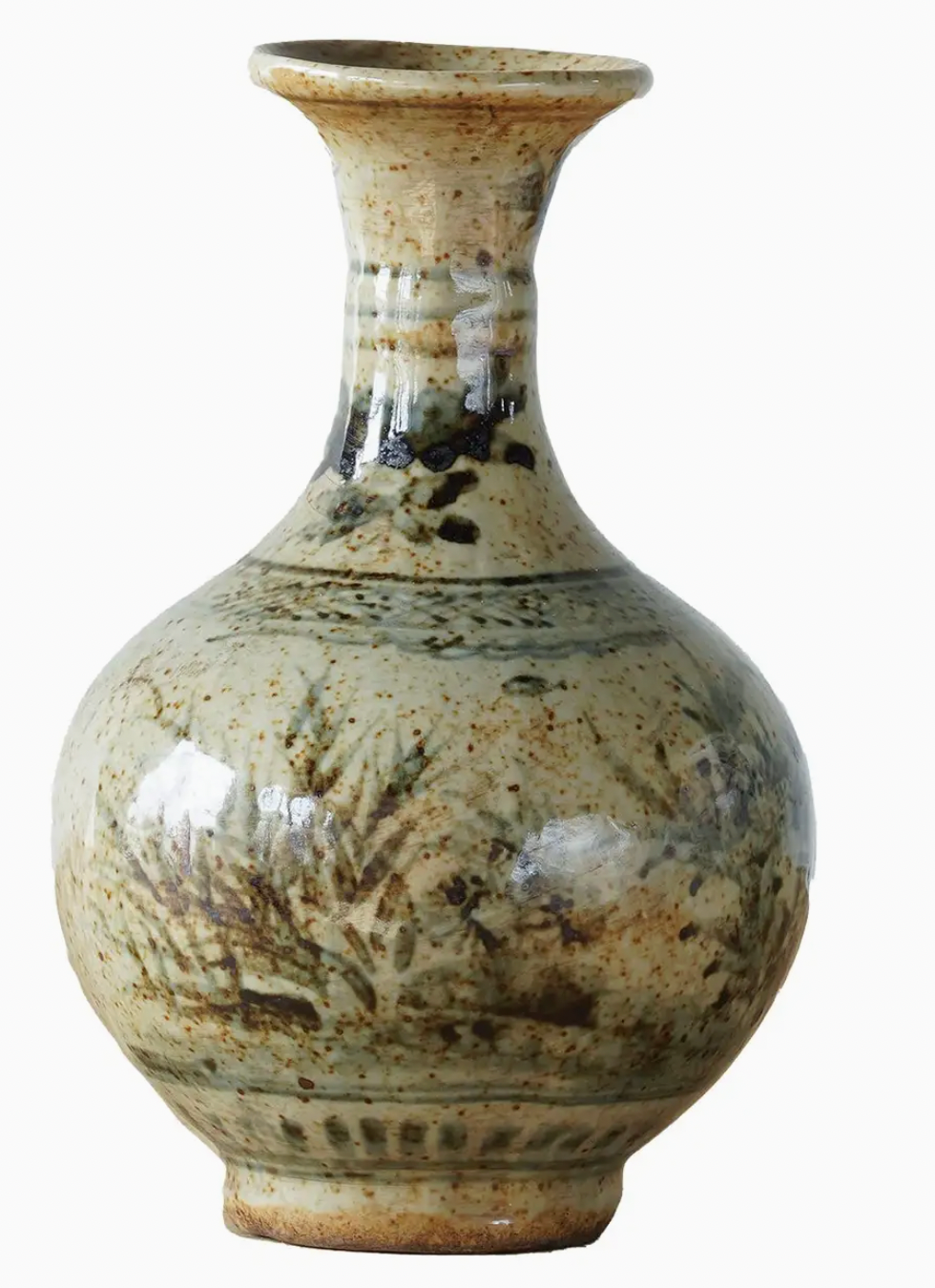 Jingdezhen Hand-Painted Bud Vase With Flower