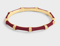 Bamboo Enameled Hinged Bangle, burgundy