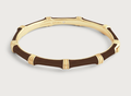 Bamboo Enameled Hinged Bangle, chocolate