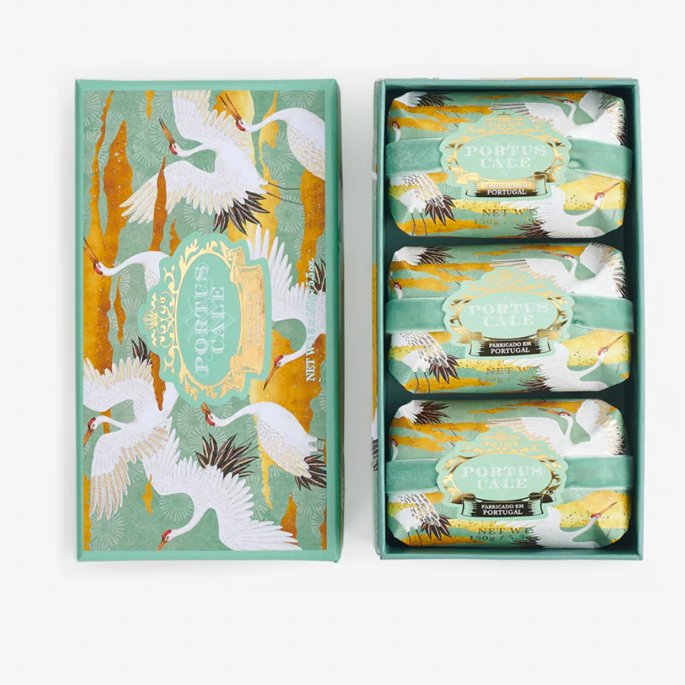 Portus Cale White Crane Soap Set