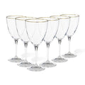 Set 6 water glasses, Clear golden rim