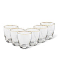Set 6 tumblers golden rim, Clear