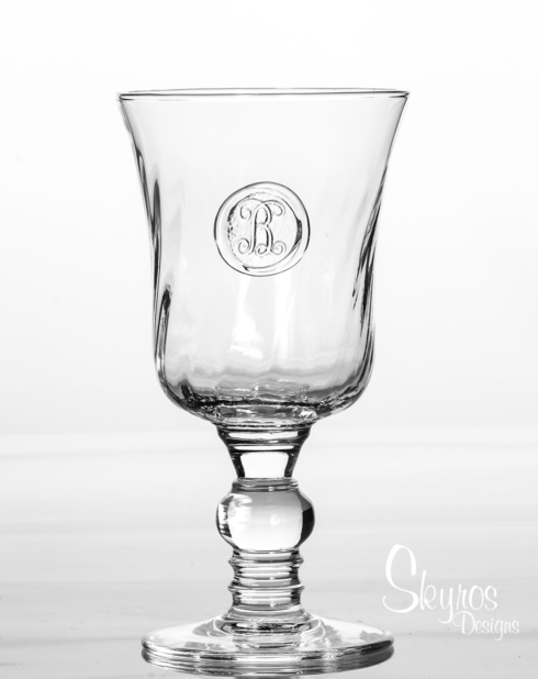 Footed Goblet - Hand Stamped Initial