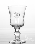Footed Goblet - Hand Stamped Initial