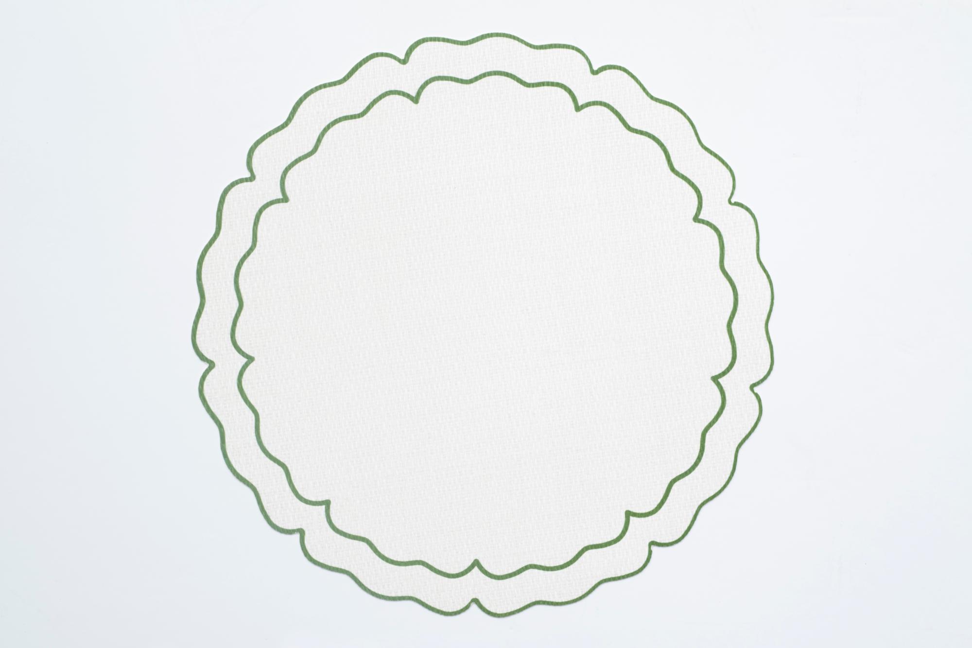Vinilo Scalloped Placemat - Green Edge