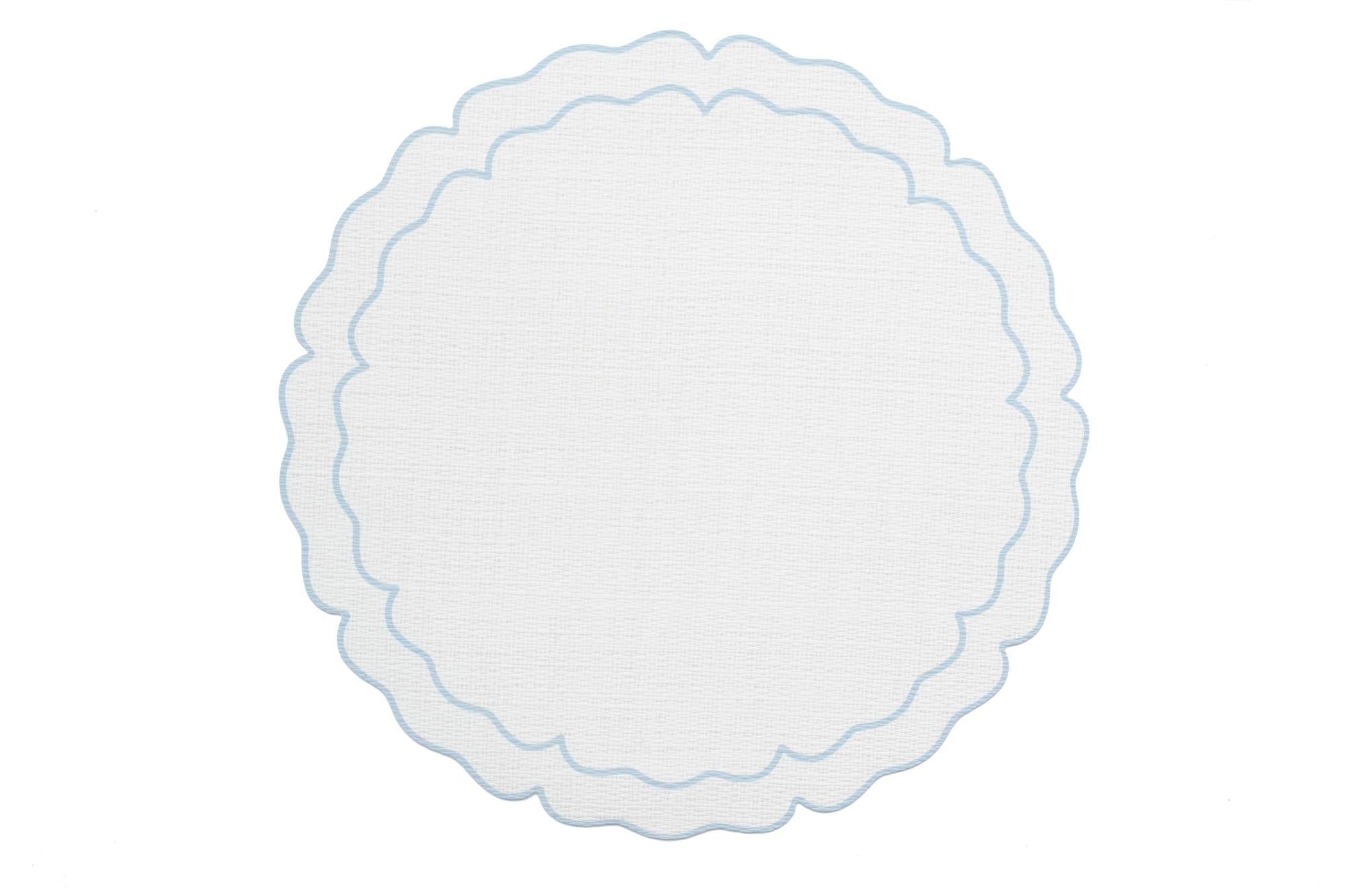 Vinilo Scalloped Placemat - Light Blue Edge
