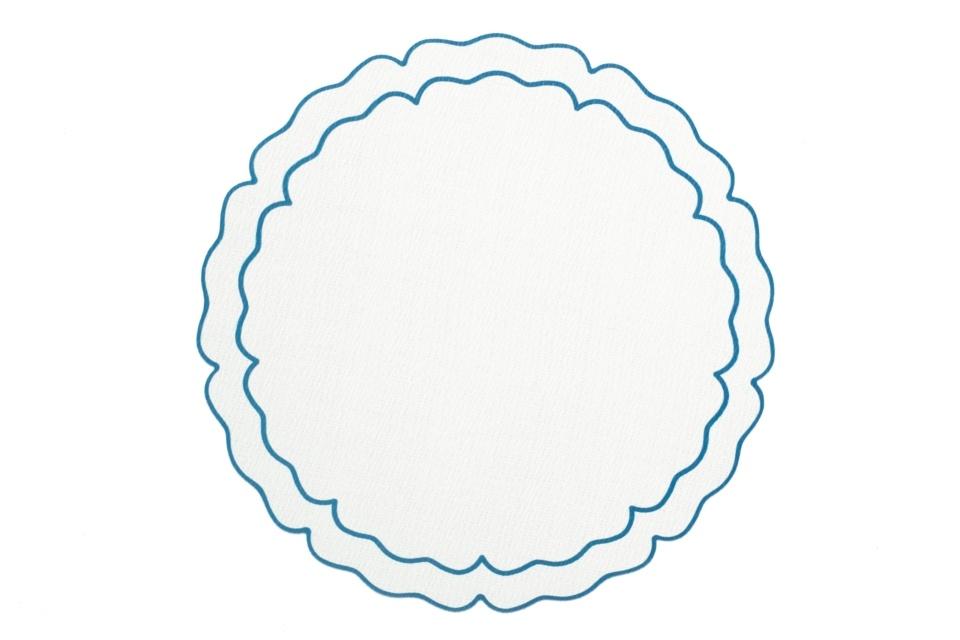 Vinilo Scalloped Placemat - Navy Edge