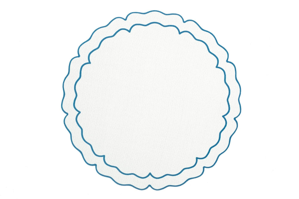Vinilo Scalloped Placemat - Navy Edge
