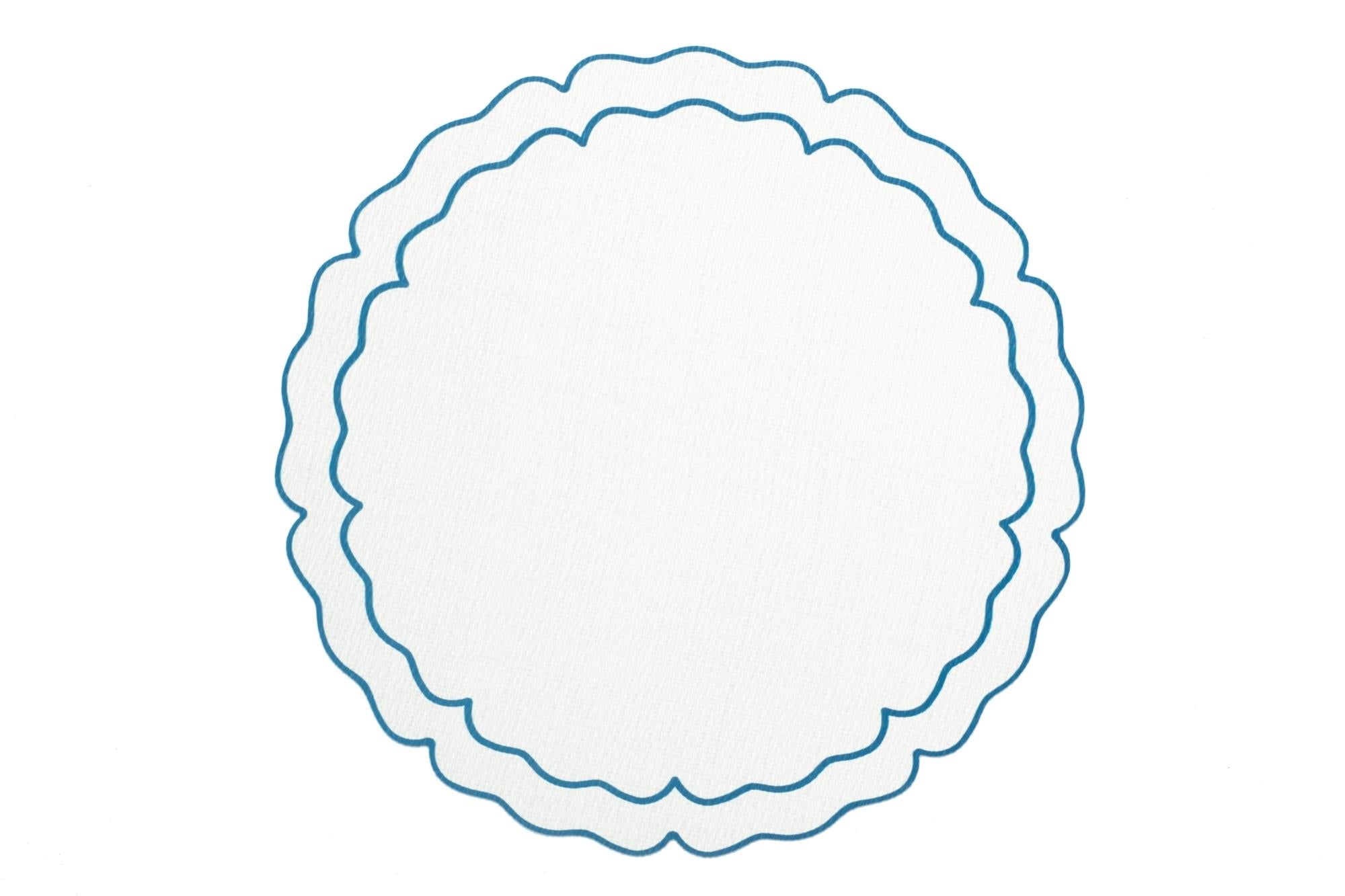 Vinilo Scalloped Placemat - Navy Edge