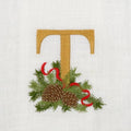 Towel, Winter Pine Monogram T, White (Multi)