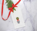 Holiday Topiary, White (Red/Black)