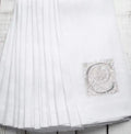 Towel, Monogram A, White (Taupe)