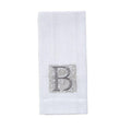 Towel, Monogram B, White (Taupe)