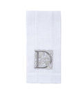 Towel, Monogram D, White (Taupe)