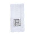 Towel, Monogram E, White (Taupe)