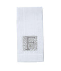 Towel, Monogram F, White (Taupe)