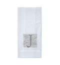 Towel, Monogram J, White (Taupe)